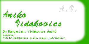 aniko vidakovics business card